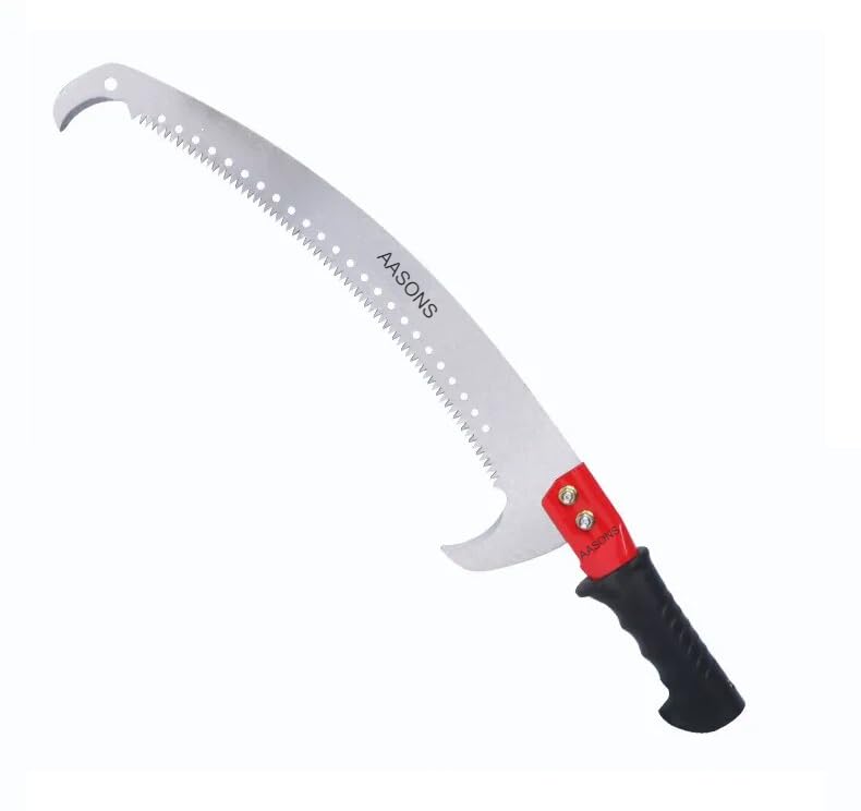 AASONS Pruning Saw With Pole Fixing Slot | Curved Blade Hand Saw | Professional Tree Saw With Hook Rust Resistance Sharp Teeth Blades | With Rubber Grip Handle Long Reach Tree Branch Cutter 23inch - Image 3 thumbnail
