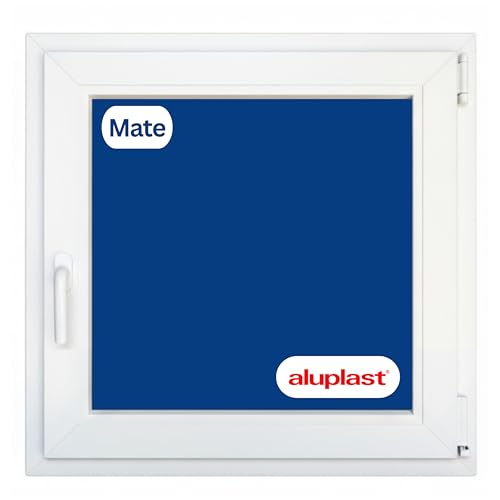 Ventana PVC Reforzada 600x600 Blanca | Oscilobatiente Derecha | Cristal Climalit Mate | Perfil Aluplast | Entrega 24/48h