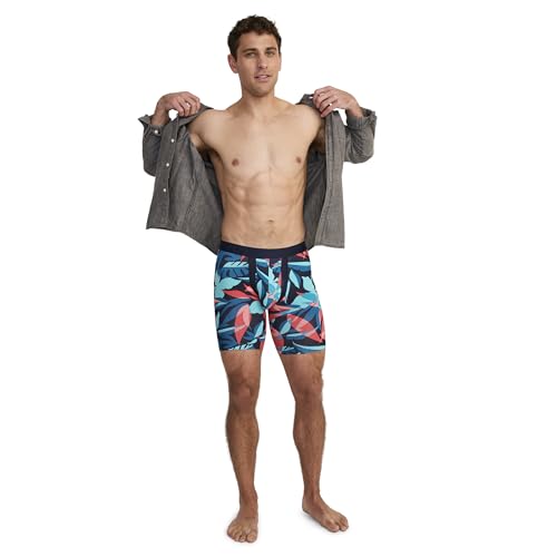 Jockey Men's Underwear Chafe Proof Pouch Cotton Stretch 8.5" Long Leg Boxer Brief - 3 Pack, Northern Light/Palma/True Navy, M4