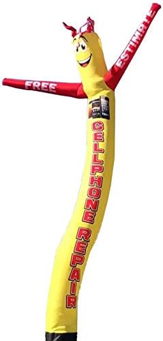 Cellphone Repair 20ft Tall Inflatable Tube Man Air Powered Dancer Guy for Outdoors (puppet attachment only) red,yellow | Feather Flag Nation