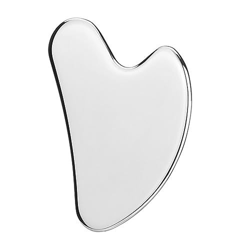 Gua Sha en Acier Inoxydable, Gua Sha Massage Visage Corps en Forme de Coeur pour Hommes & Femmes, Gua Sha Outil de Soins de la Peau pour le Visage, le Cou, le Dos