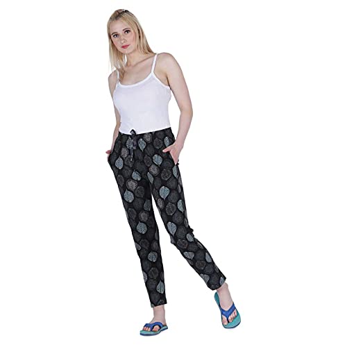 Image of Women's Cotton Printed Night Pyjama with Two Pockets