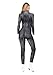 Bemeiren Women's Animal Bodysuit Costume with Big Tail Print Petsuit Spandex Furry Jumpsuit Cosplay Halloween Party Werewolf