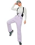 Bib Snow Pants for Women Waterproof Insulated,Ski Pants with Detachable Powder Skirt and Suspenders...
