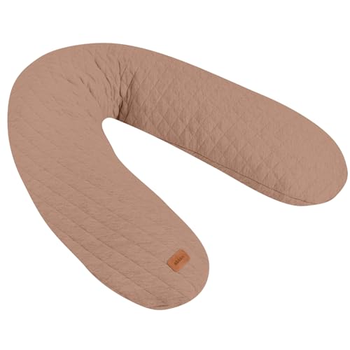 BÉABA, Big Flopsy, Cojín Lactancia/Embarazo, Almohada Maternidad, Multifunción, Ideal para Dormir/Lactar, Soporte, Relajación y Confort Óptimo, Sueño Tranquilo, Flor de Algodón, Oekotex, Cacao