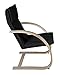 Niche Mia Bentwood Reclining Rocking Chair – Lightweight, Ergonomic & Durable with Washable Cotton Cover, Sturdy Cantilever Frame for Home, Office & Nursery (Natural/Black)