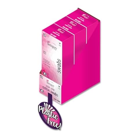Swisspers Premium Cotton Swabs - Soft 100% Cotton Swabs with Paper Sticks for Beauty and Personal Care - Gentle Hygiene - 500 Count (Pack of 3) Cover