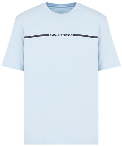 T-Shirt Armani Exchange Homme Logo Contrast Bleu Céleste XL