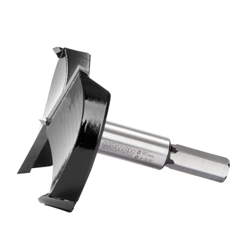 MOLLOM 3-5/8" (92mm) Forstner Drill Bit for Precise Woodworking with Durable YG8 Carbide Thickness of 2.0mm,This Hinge Cutter Tool is Ideal for Hard Wood Plastic