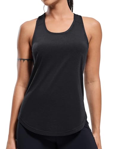 MIER Workout Tank Tops for Women Racerback Athletic Sleeveless Loose Fit Muscle Tee Shirts Dry Fit Runing Gym Yoga Top Summer2