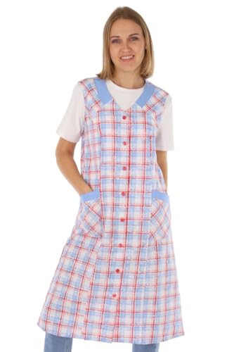 Schuerzenfabrik Blouse boutonnée pour femme - En tissu mélangé - À carreaux - Sans manches -...
