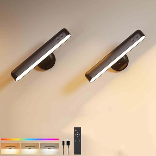 Lámparas de pared LED con interruptor y control remoto apliques interiores de 360° 2