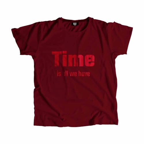 T-shirt Time is All we Have bordeaux pour un style simple et rapide