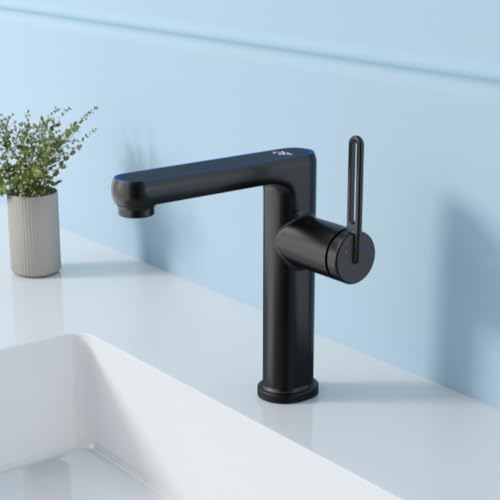 Robinet de lavabo LED avec affichage digital de température