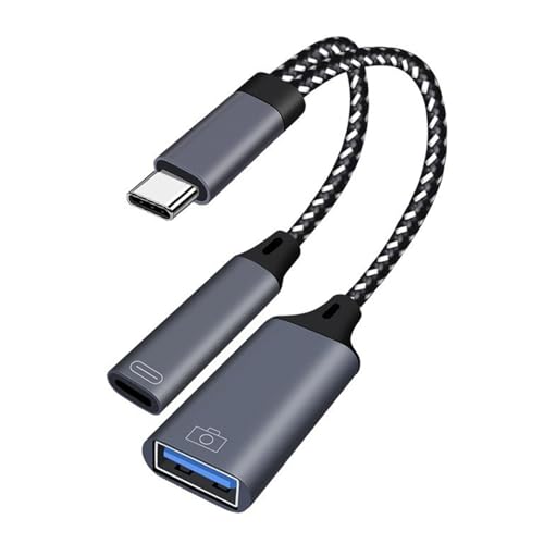 VlHpnpe Convertidores divisores tipo C de durabilidad, adaptador de carga de alta velocidad, transferencia de datos, dispositivos de funcionalidad, adaptador USB Y, transferencia de datos de carga