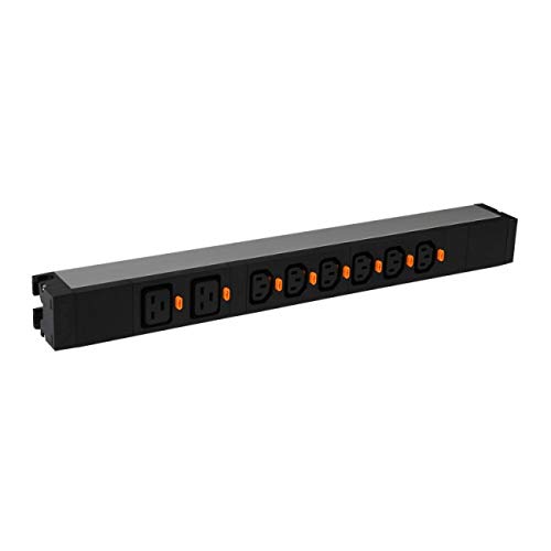 PDU 1U 19 con 6 bases C13 y 2 C19 para rack de servidores con bornes de 6mm