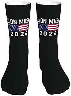 883 Compression Socks Musk For President 2024 Athletic Socks Breathable Crew Socks Non Slip Sports Socks For Jogging Hiking Trekking 40cm