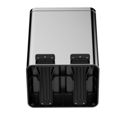 Caneca de basura doble 20L acero inoxidable con pedal miniatura 3
