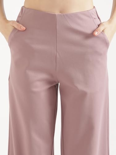 Image of SAADAA Palazzo Pants for Women Half-Elasticated Waistband | Palazzo for Women in Airy Linen Fabric | Regular Fit Mid Rise Waist & Deep Pockets | Versatile Formal & Casual Wear |