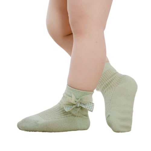 Pjeghbvop Baby Socks Breathable Ankle With Bowknot Decors For Girls Age 0-2 Year Lovely Princess Fashionable Ankle Socks