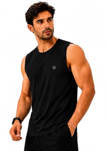 Image of CHKOKKO Sleeveless T Shirts Gym Vest for Men Workout Solid Premium Cotton Blend Tank Top for Man Running Vest Sando Gym Wear Lightweight Breathable Casual Summer Wear Boys