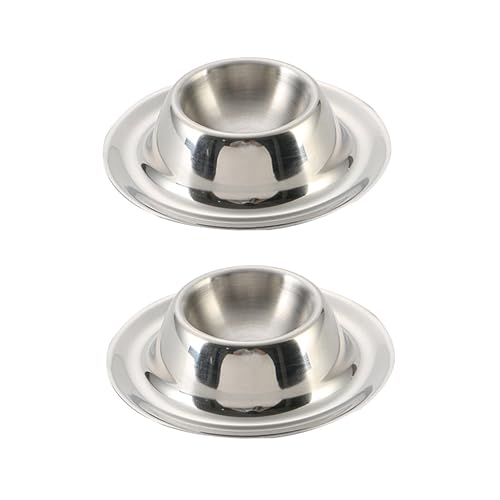 NAMOARLY 2pcs Boiled Egg Stand Breakfast Tray Egg Spoon Egg Cup with Base Egg Serving Cup Fridge Egg Holder Egg Display Stand Refrigerator Egg Holder Eggs Container for Refrigerator Plate