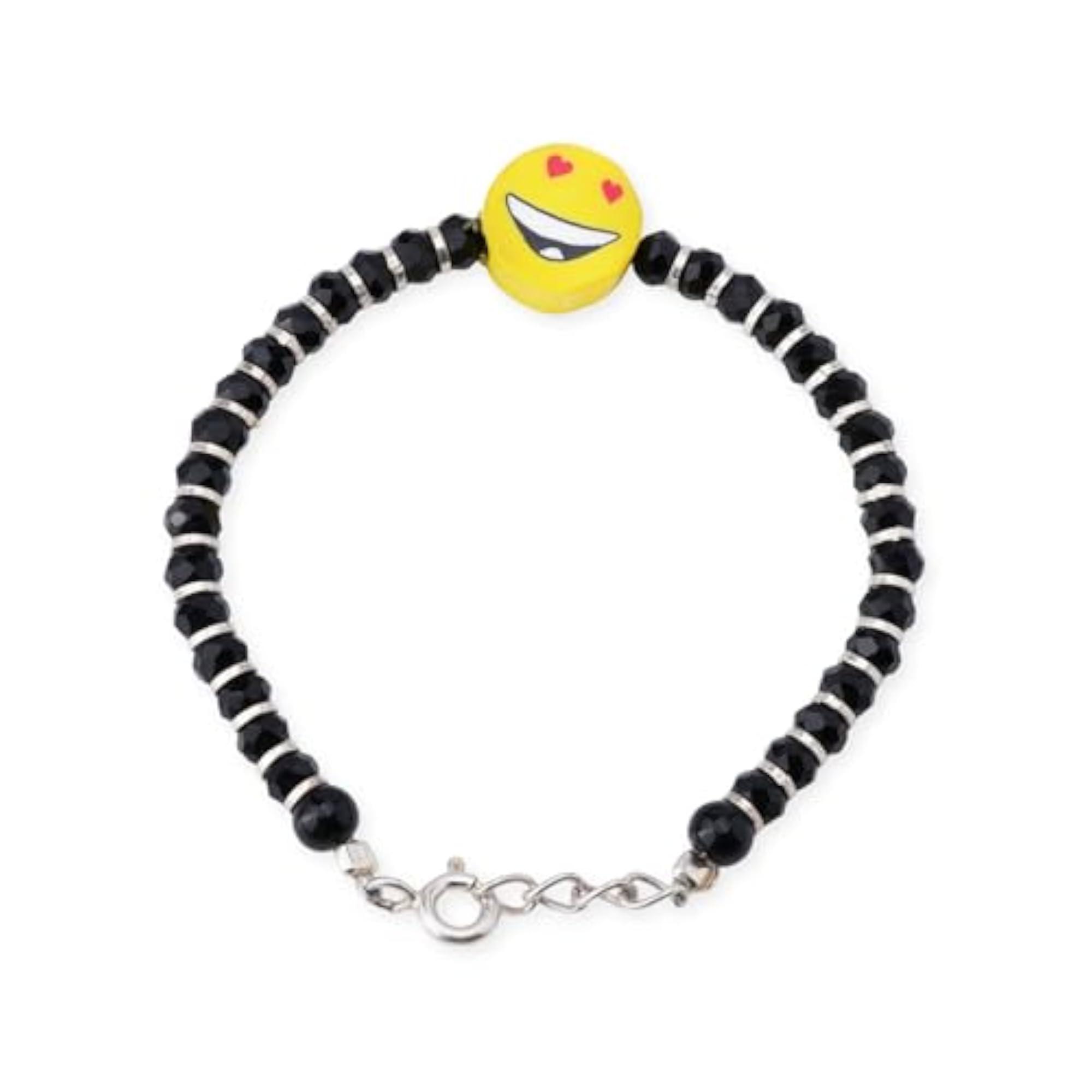 Kids' 925 Sterling Silver Adjustable Smiley Ring
