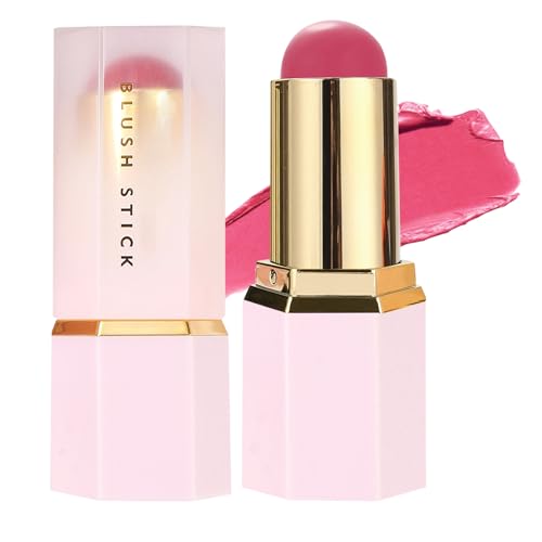 Rubor Para Mejillas - Barra De Colorete Hidratante Impermeable,Maquillaje Natural Duradero Para Pómulos y Mejillas En Piel Seca o Grasa - Para Vacaciones y Cumpleaños