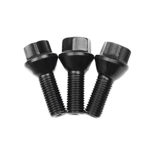 車用ボルトナット Compatible with X3 for X5 for E70 for E71 for F20 for F25 for X5 for X6M14 x 1.25 ブラック ホイールロック ラグ ボルト ナット スチール 36136781