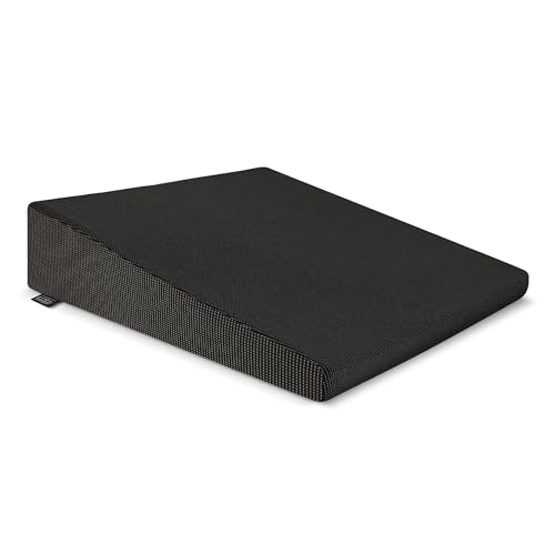 Brandsseller Sitzkeilkissen für Stuhl und Auto, ergonomisches Keilkissen (38 x 38 x 8/2 cm) aus PU-Formschaum, Abnehmbarer Bezug mit Reißverschluss, waschbar bei 40°C, Schwarz