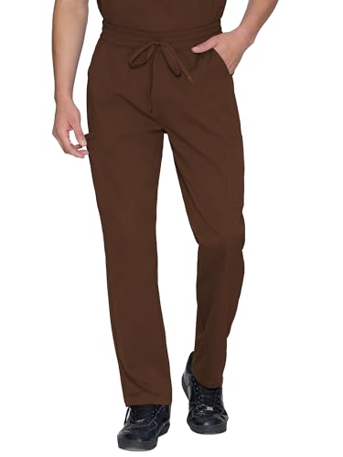 COZYFIT Scrub Pants for Men, Straight Leg Pants, Brown, M - image 1