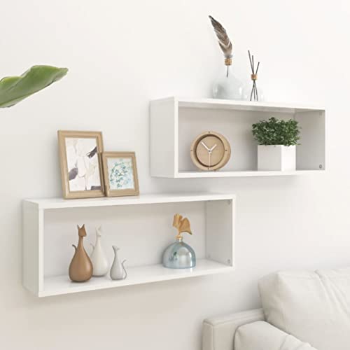 Générique Étagères murales Cube 2 pcs Blanc 60x15x23 cm Bois d’ingénierie,Meubles,Étagères,Étagères murales & corniches,Blanc,6.04 KG,807133