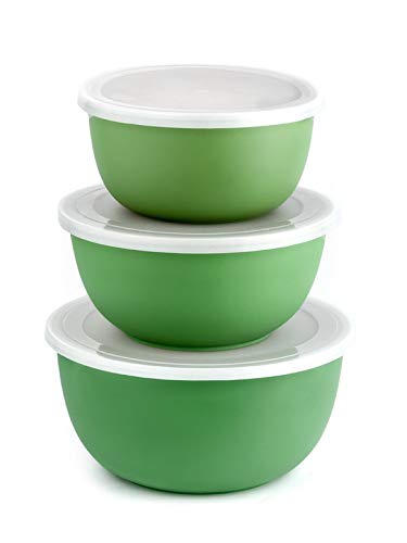 VAGMI Euro Oven Safe Stainless Steel Bowls with Lid(Green) 1