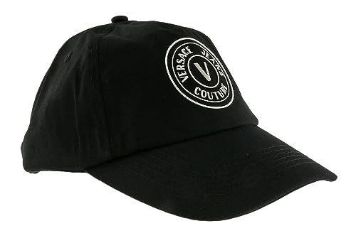VERSACE JEANS COUTURE Gorra de béisbol de la firma negro/blanco para hombre, Negro/Blanco, talla única