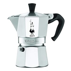 Bialetti Moka Express 06799 3 Cup Espresso Maker Machine and 06960 Bialetti Six Replacement Gaskets and Two Bialetti Replacement Filter Plates Bundle