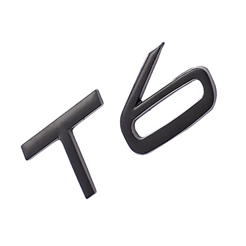 Image of T6 Emblem 3D Metal Badge Car Hood Truck Door Side Fender Rear Trunk Emblem Sticker Decals for Volvo XC60 S60 V60 Polester (Black)