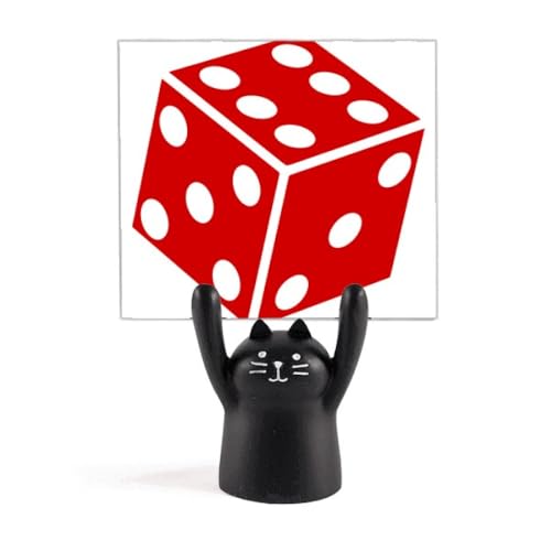 Support de mémo casino dés rouges et chat noir pour styliser votre bureau de travail