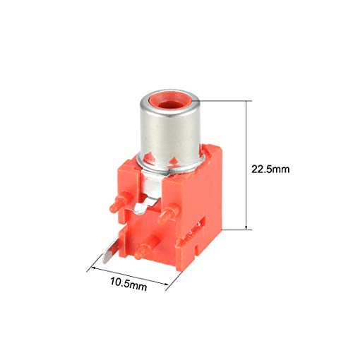 uxcell Panel PCB conector RCA hembra rojo 10 pzas miniatura 2