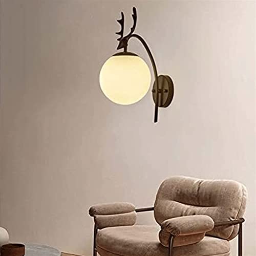 Applique murale LED design bois avec globe de verre pour éclairage de chevet cocooning - 4