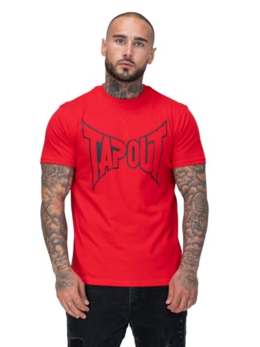 T-Shirt Tapout XL Homme Rouge Noir tee-shirt sport de coupe ample