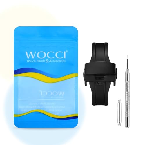 WOCCI Stainless Steel Deployment Clasp, Replacement Buckle for Watch Strap, Buckle Width 10mm 12mm 14mm 16mm 18mm 20mm 22mm