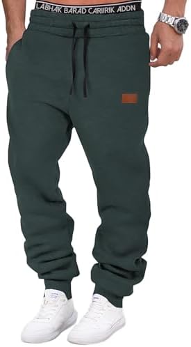 HMIYA Jogginghose Herren Baumwolle Trainingshose Lang Sporthose mit Taschen | Freizeithose,Hosen Klassische,Elastischer Bund mit Kordelzug,Vielseitig