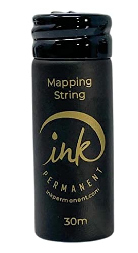 Ink Permanent White Brow Mapping String [100 Ft Bottles - 30 m] Pre-Inked String for Permanent Makeup and Microblading Supplies, Brow Mapping Kit, Eyebrow Thread for Shaping (White)