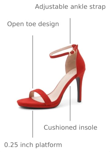 Image of Shoe Land Women's High Heels - Open Toe Stiletto Heels with Adjustable Ankle Strap | Dressy Sexy Strappy Heeled Sandals for Wedding, Prom, Party & Evening Wear
