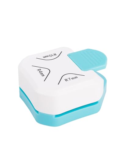 JUKOTA Perforadora de esquinas - 3 en 1 para radios de 4, 7 y 10 mm - para láminas de plastificado, papel, tarjetas, fotos, folletos, certificados, documentos y álbumes recortes - Cortador esquinas