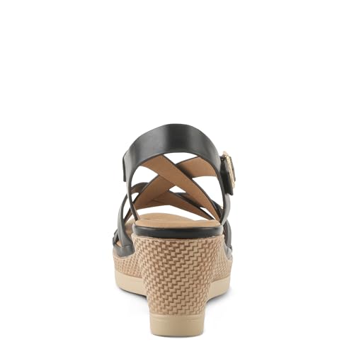 PATRIZIA Women's VANJHEE Hook and Loop Platform Sandals – Faux Woven Design, Gold Hardware, Adjustable Straps4