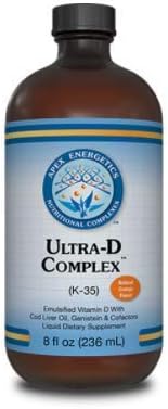 Apex Energetics Ultra-D Complex 8 fl oz (K-35) vitamin D (cholecalciferol) with its key cofactors in base of cod liver oil | Natural source of vitamin D, vitamin A, EPA (115 mg), and DHA (95 mg)