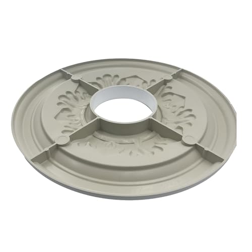 Image of Ceiling Medallion for Light Fixtures Ceiling Fan Medallion Ceiling Light Cover Plate Home Lighting Ceiling Medallions 12 inch OD x 3.6 inch ID(White)