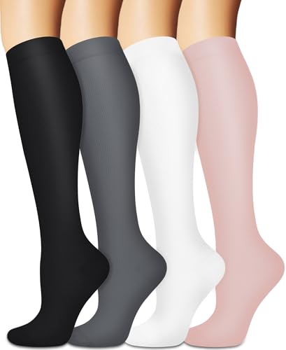 Image of Sooverki Compression Socks for Women and Men Circulation (3 /4 Pairs) is Best Support for Running Athletic Cycling Hiking