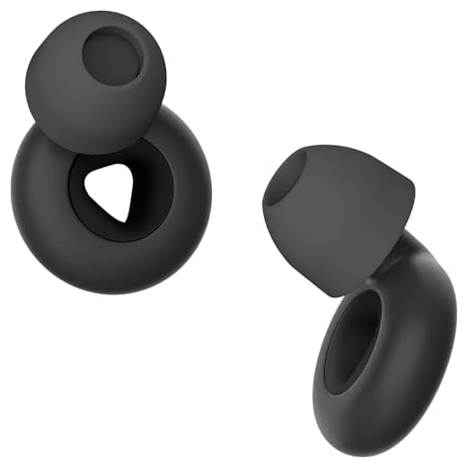Ear Plugs for Sleeping Noise Cancelling – Super Soft, Reusable Hearing Protection in Flexible Silicone, Noise Cancelling Earbuds for Sleep - 6 Ear Tips in S/M/L – 25dB Noise Cancelling Black